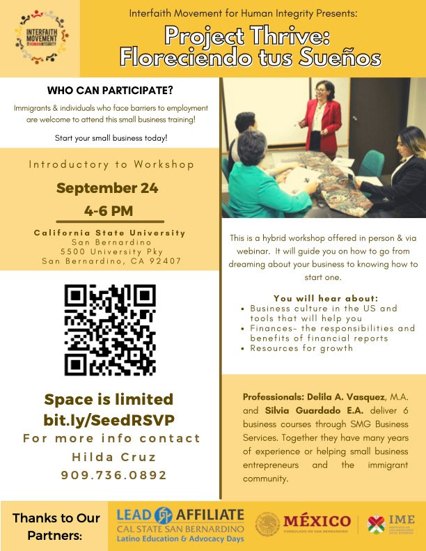 Project Thrive: Floreciendo tus Sueños – FREE 6-week business introductory course