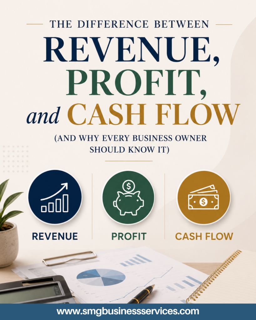 The Difference Between Revenue, Profit, and Cash Flow (And Why Every Business Owner Should Know It)